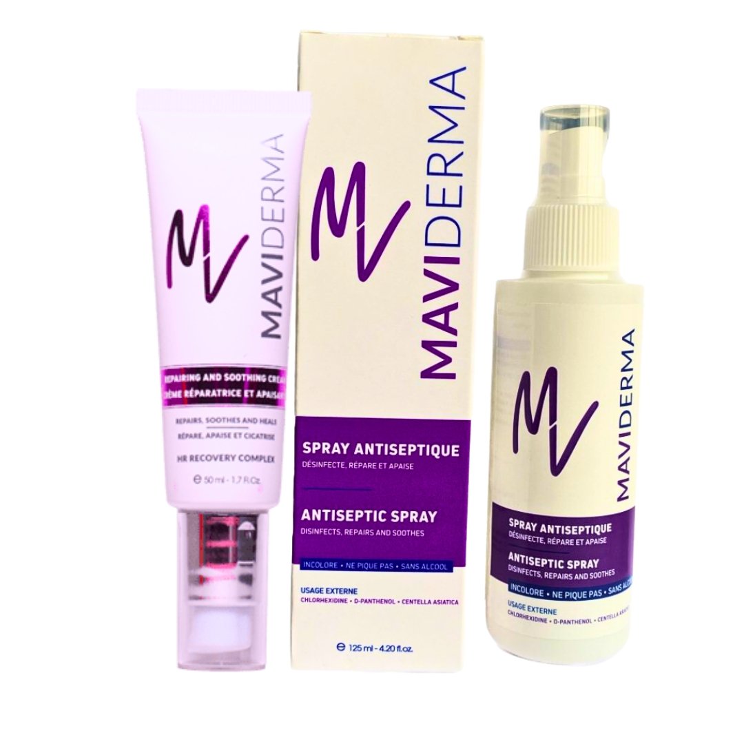 🎁 pack 🎁 – maviderma – creme reparatrice 50ml + spray antiseptique 125ml pack