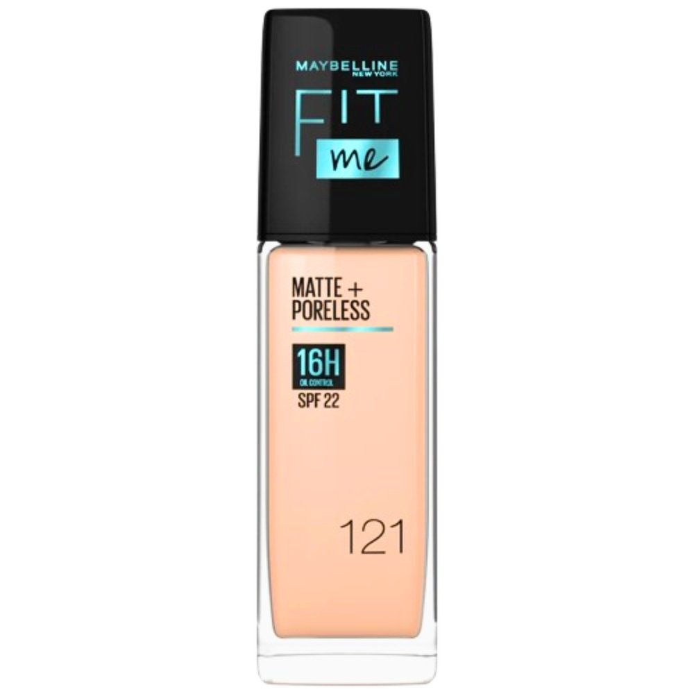 maybelline – fit me fdt matte+ poreless spf22 nu 121 – 30ml