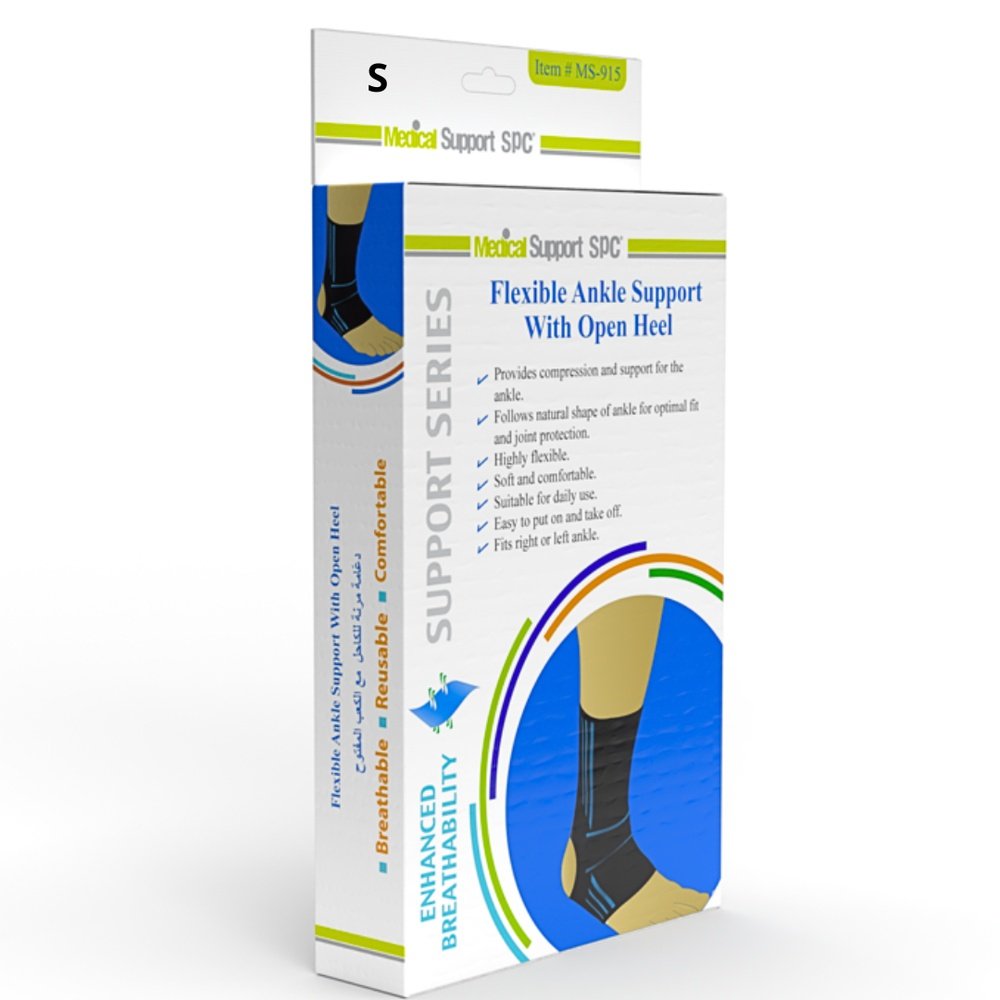 medical support – spc flexible ankle support with open heel taille s reference ms 915