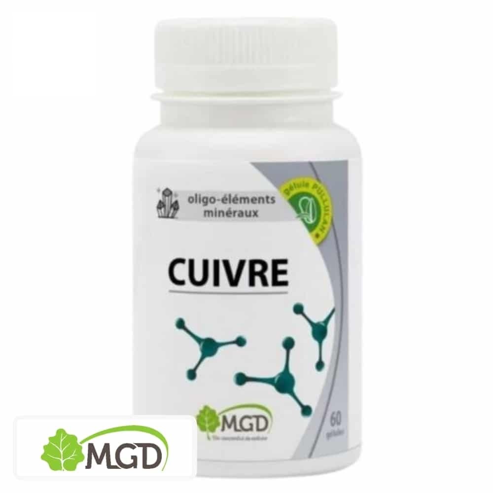 mgd nature – oligo elements mineraux cuivre – 60 gelules