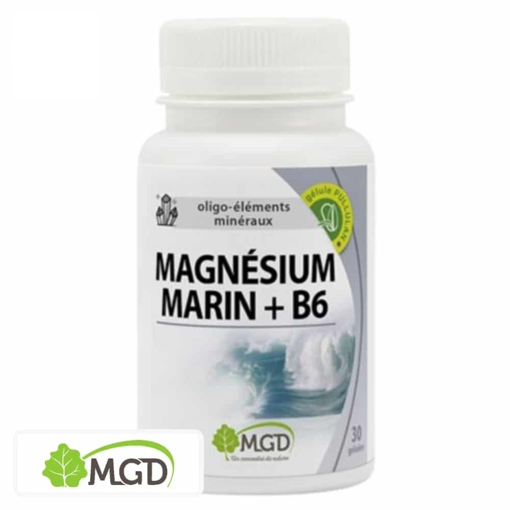 mgd nature – oligo elements mineraux magnesium marin + b6 – 30 gelules