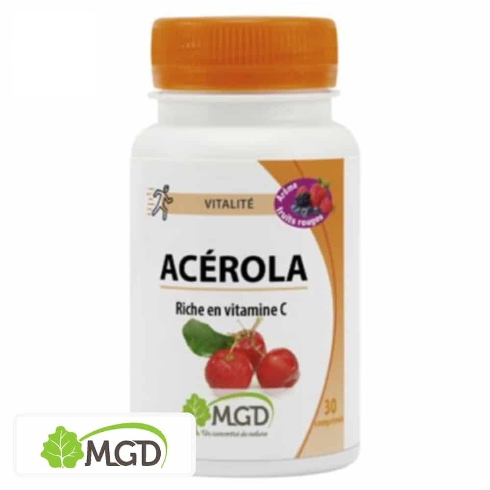 mgd nature – vitalite acerola gout fruits rouges – 30 comprimes