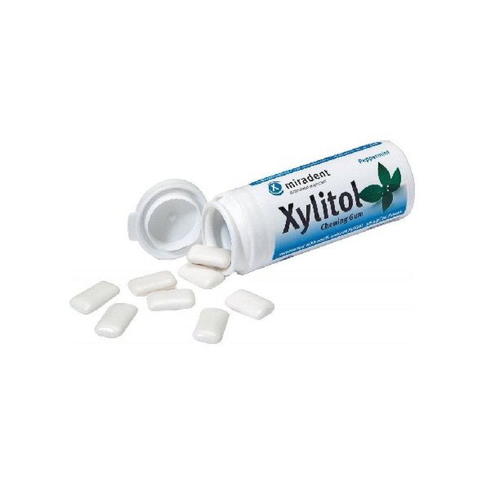 miradent – chewing gum menthe poivree boite 30