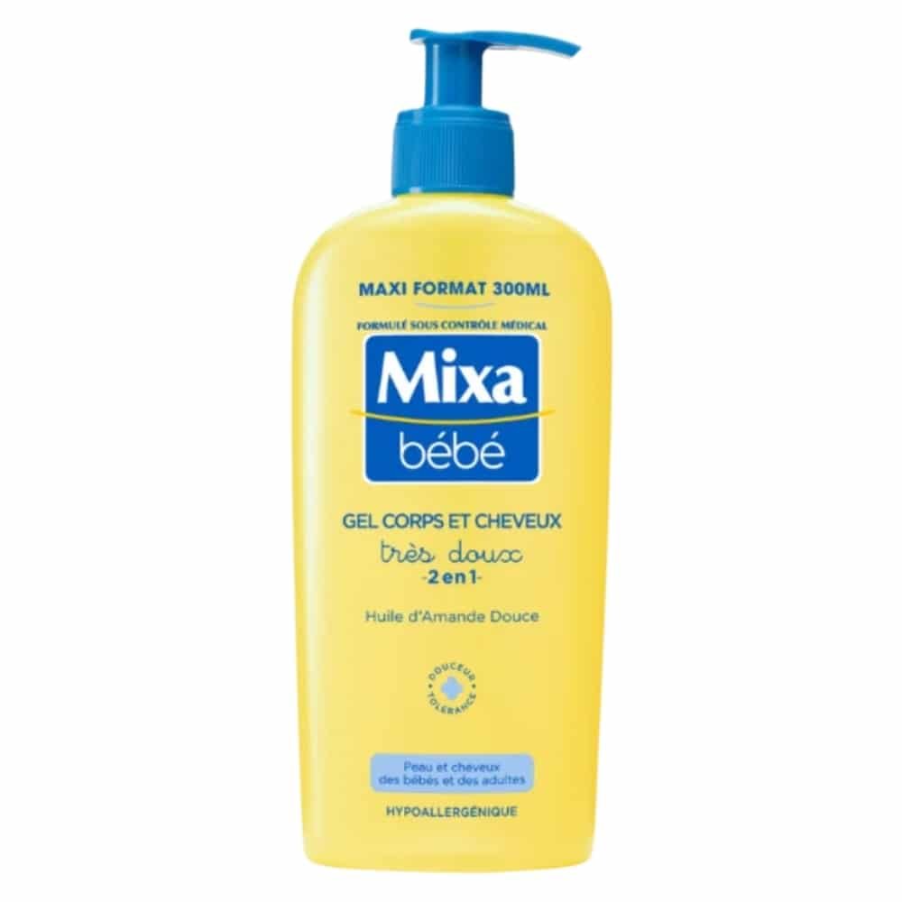 mixa – gel tres doux 2 en 1 corps et cheveux – 300ml