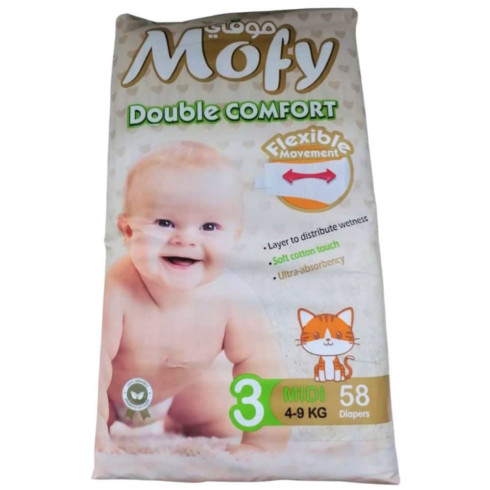 mofy – double comfort couches bebes n3 midi 4 9kg – 58u