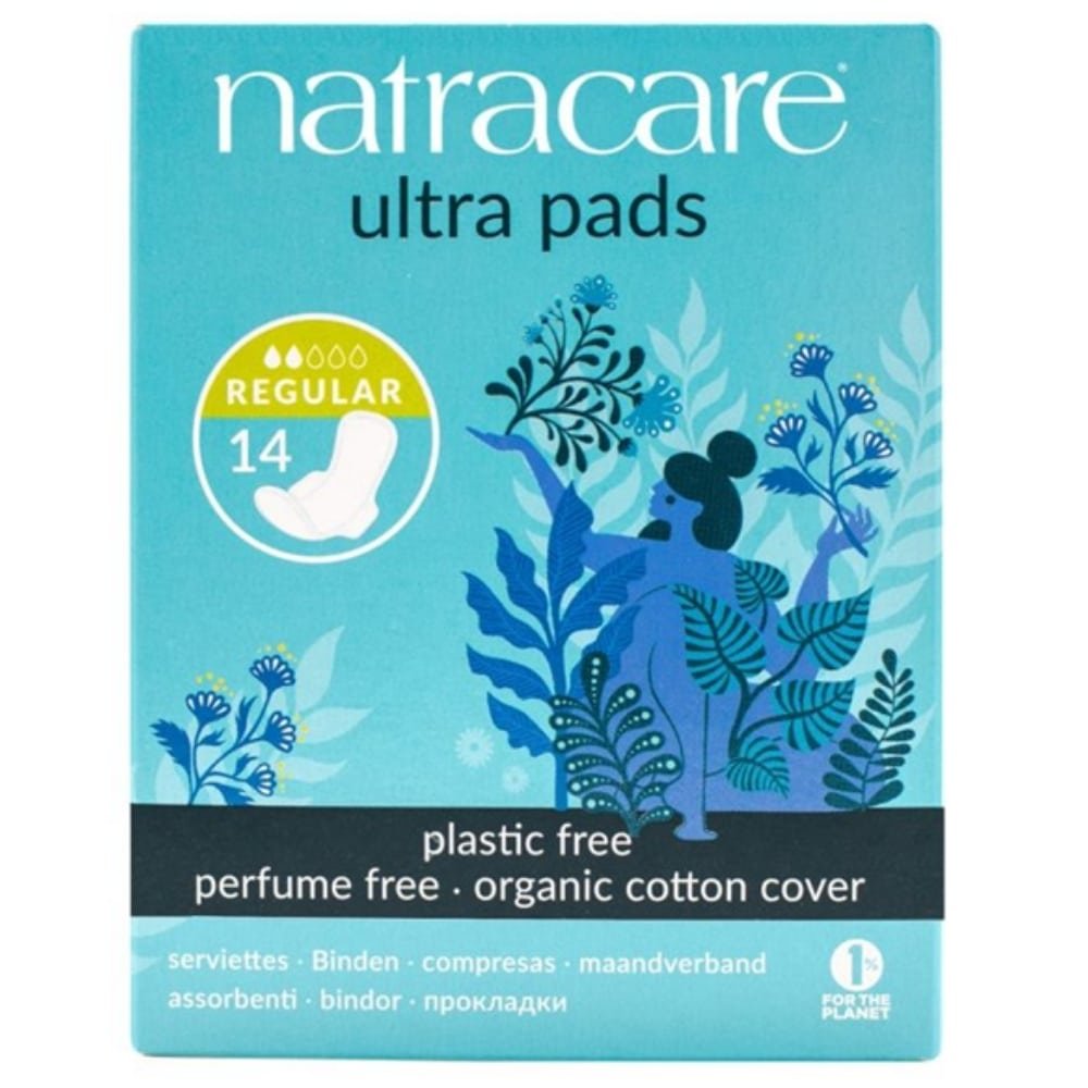 natracare – serviettes ultra – normal avec ailettes – bio – 14u