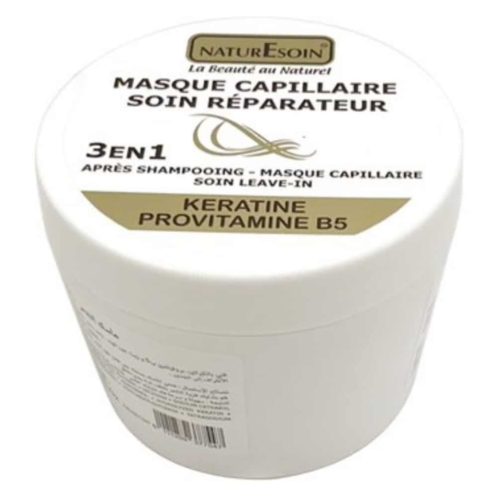 naturesoin – masque capilaire soin reparateur 3en1 keratine provitamine b5 – 250ml