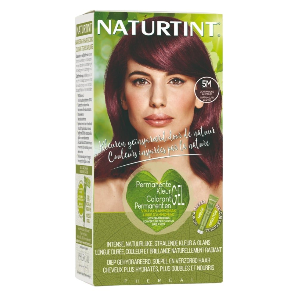 naturtint – coloration capillaire permanente – 150ml – 5m – chatain clair acajou