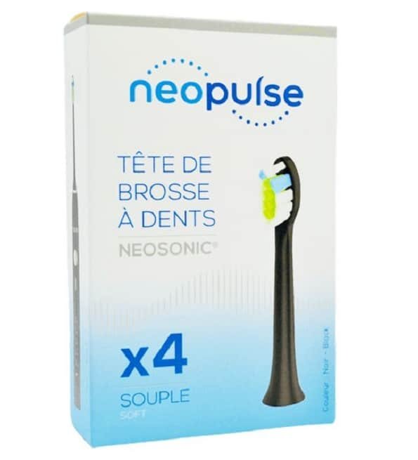 neopulse – neosonic tetes de brosse a dent souple noir – 4u neopulse – neosonic tetes de brosse a dent souple noir – 4u