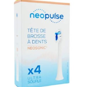 neopulse – neosonic tetes de brosse a dent ultra souple blanc – 4u