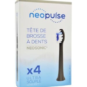 neopulse – neosonic tetes de brosse a dent ultra souple noir – 4u