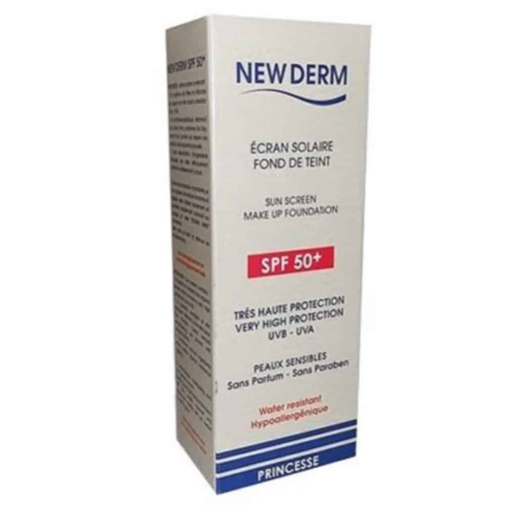 new derm – ecran solaire fond de teint princesse spf50+ – 50ml