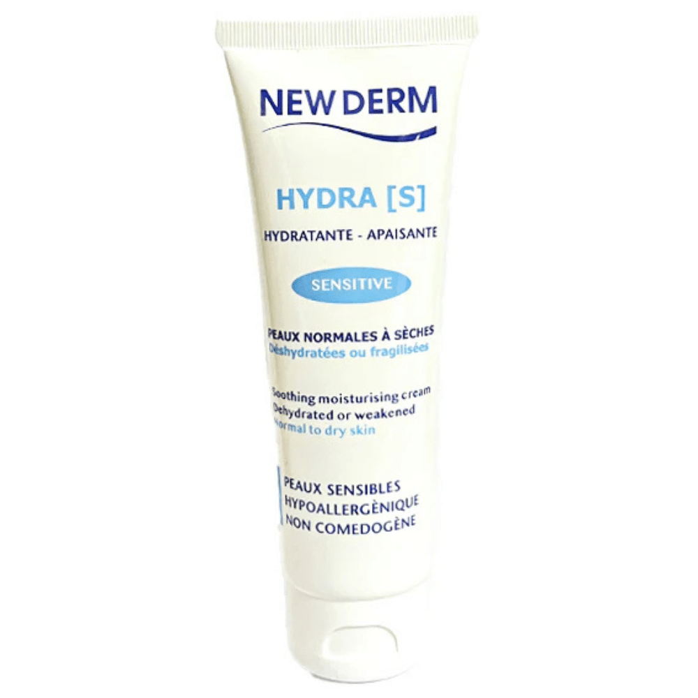 new derm – hydra s creme hydrante et apaisante peau sensible – 50ml