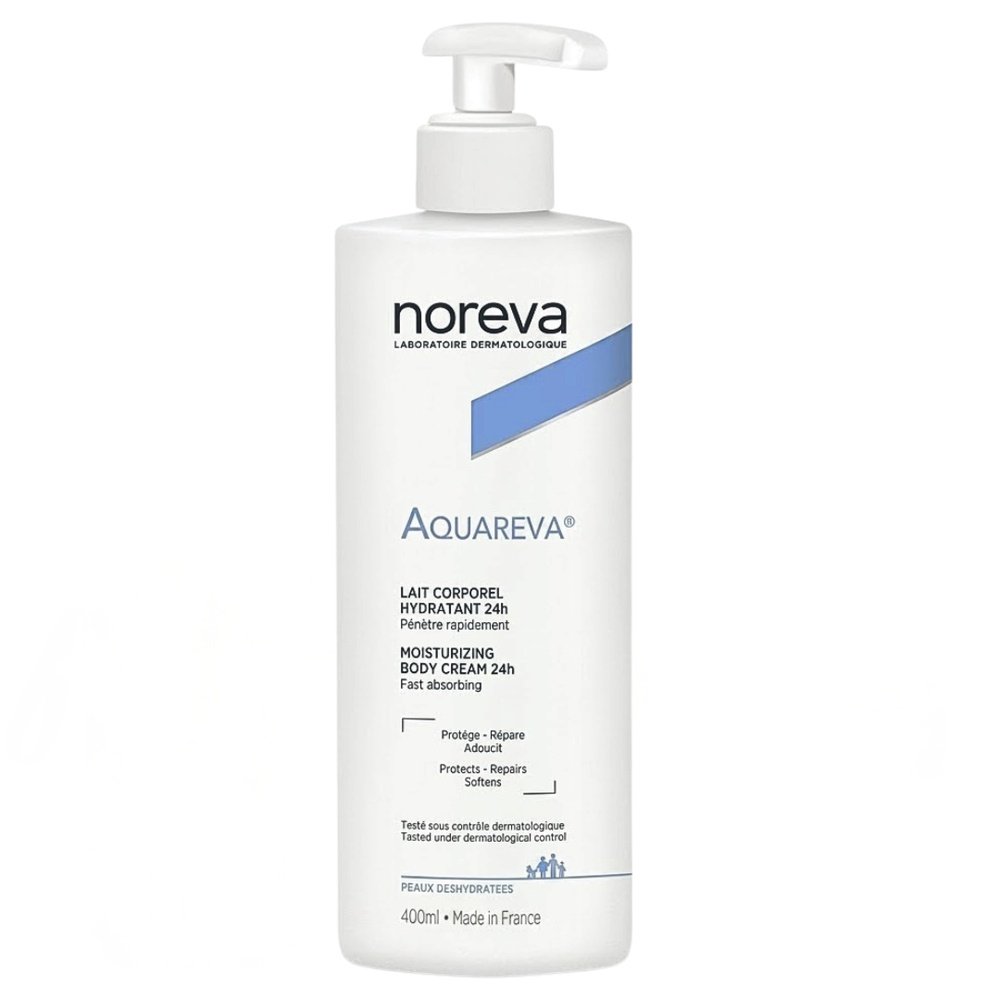 noreva – aquareva lait corporel hydratant 24h – 400ml