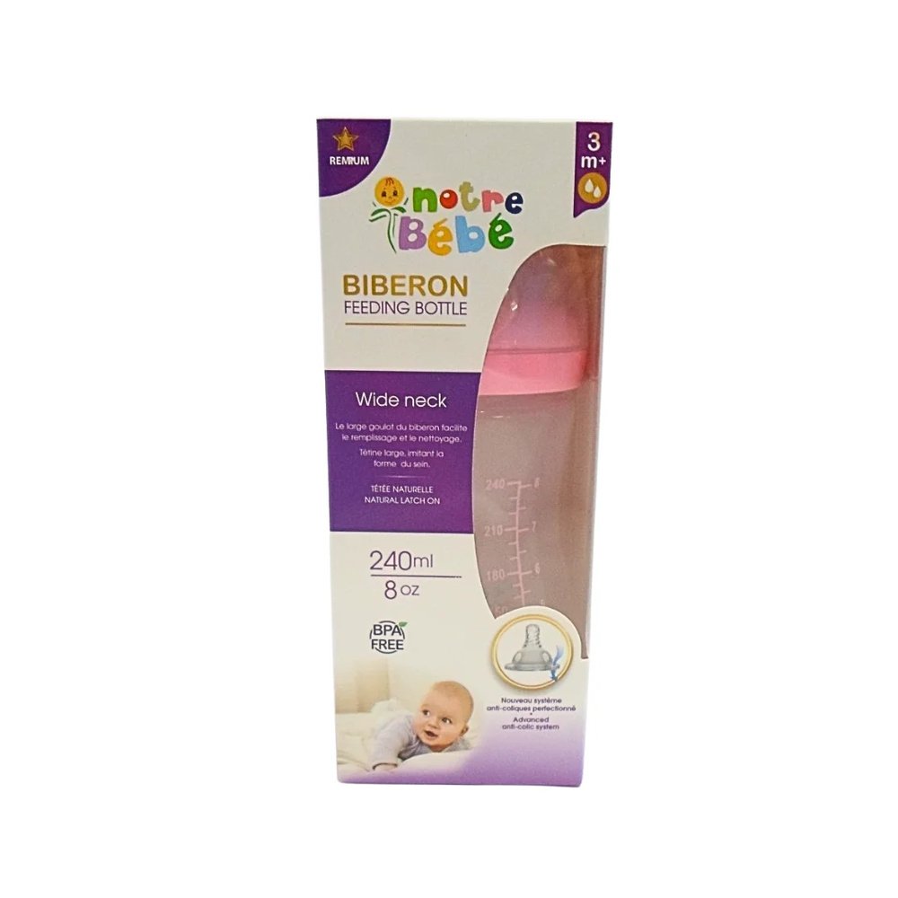 notre bebe – bib wide neck +3m – 240ml