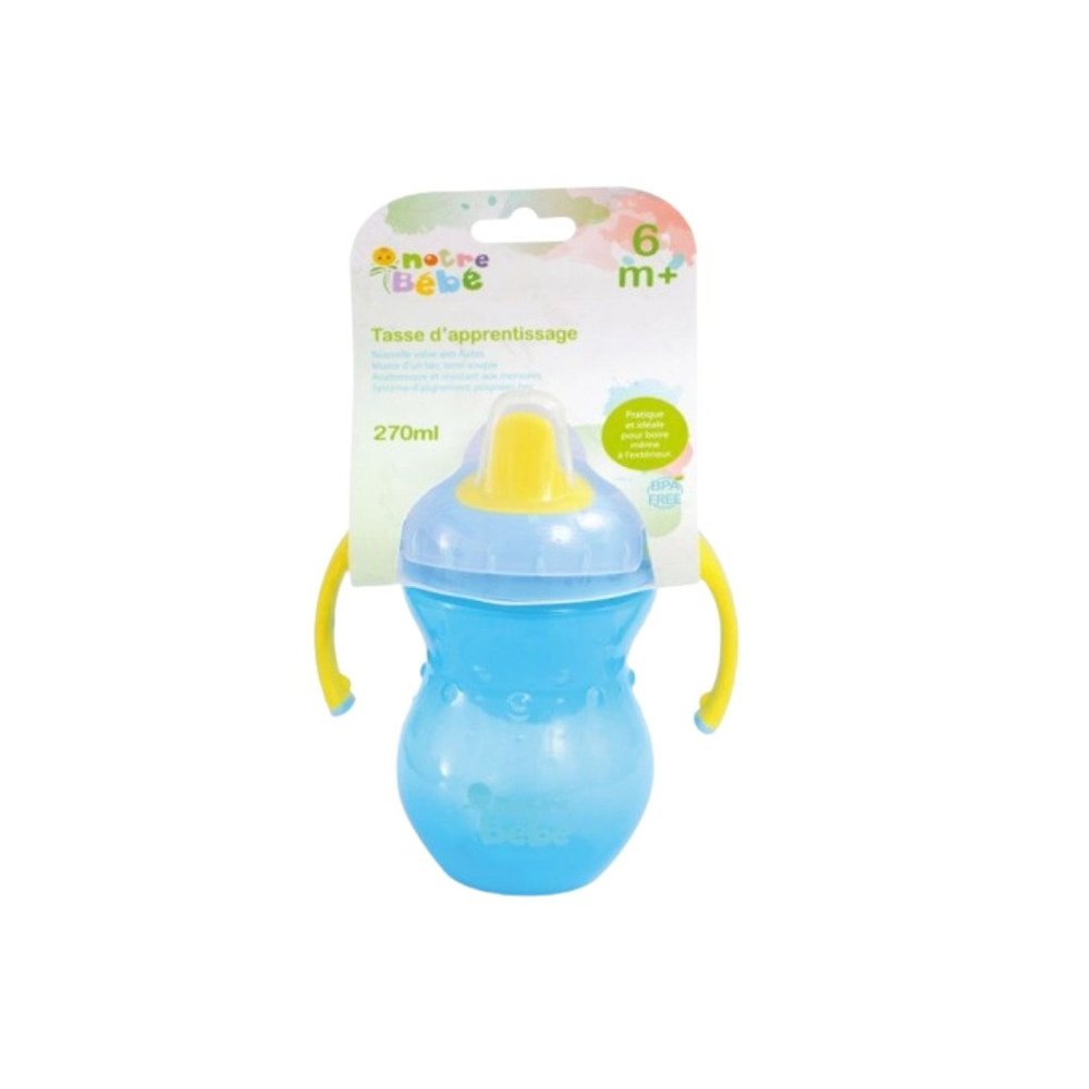 notre bebe – tasse d’apprentissage bec semi souple +6m – 270ml