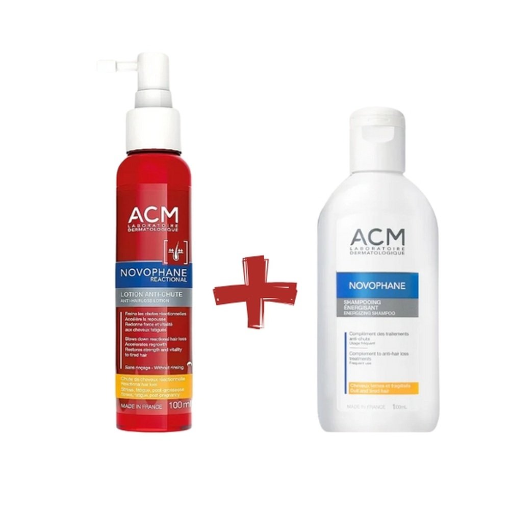 🎁 pack 🎁 – acm – novophane lotion reactional 100ml+shamp energisant pack
