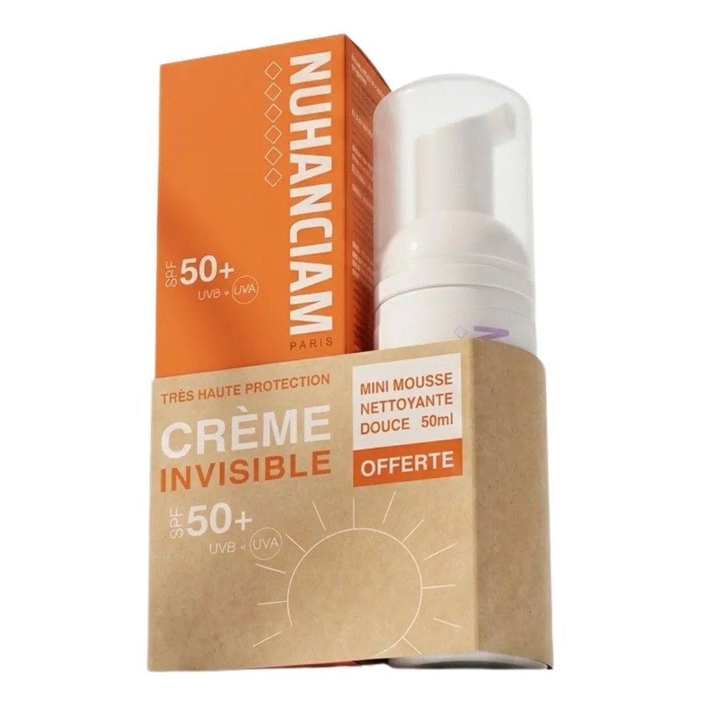 🎁 pack 🎁 – nuhanciam – duo pack « creme invisible spf50 50ml+mousse nett 50ml »