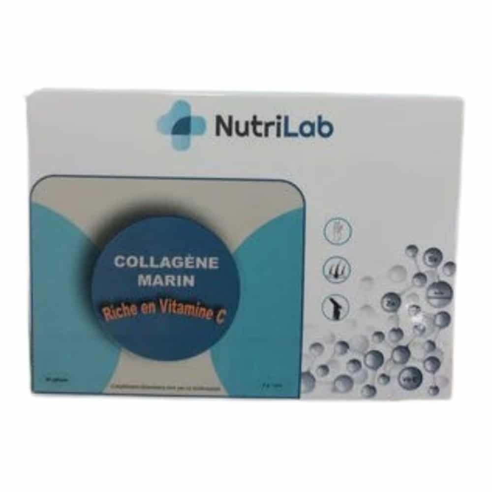 nutrilab – collagene marin riche en vitamine c – 90 gelules