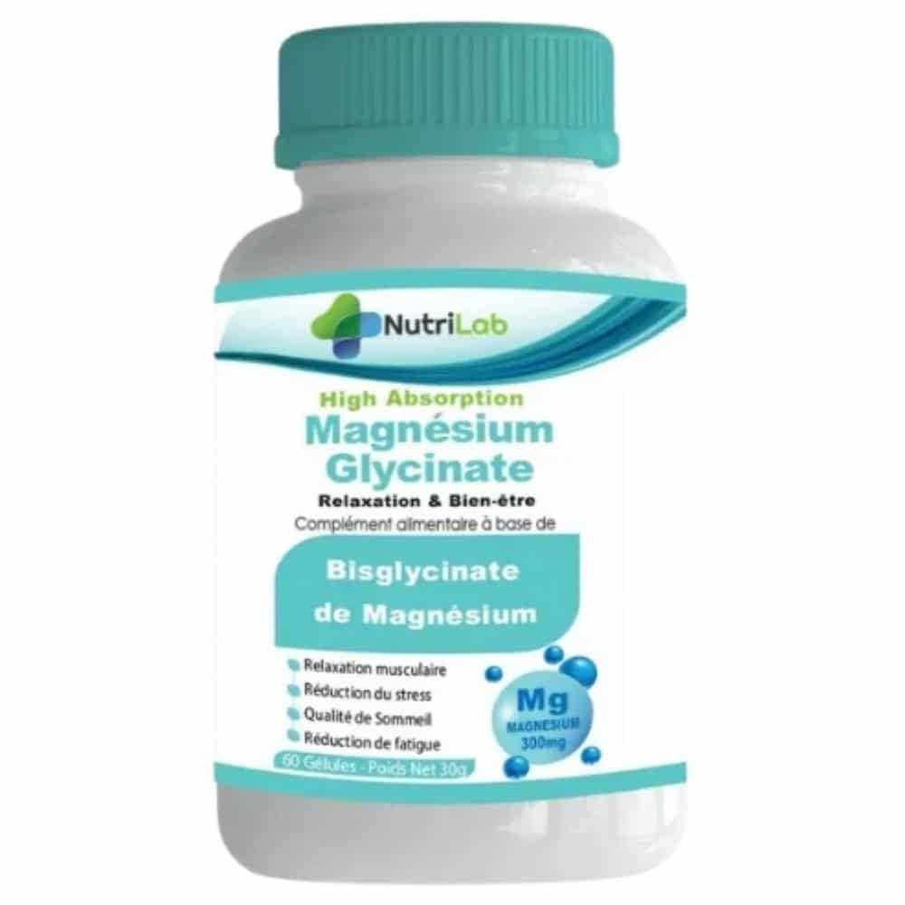 nutrilab – magnesium glycinate relaxation et bien etre 300mg – 60 gelules
