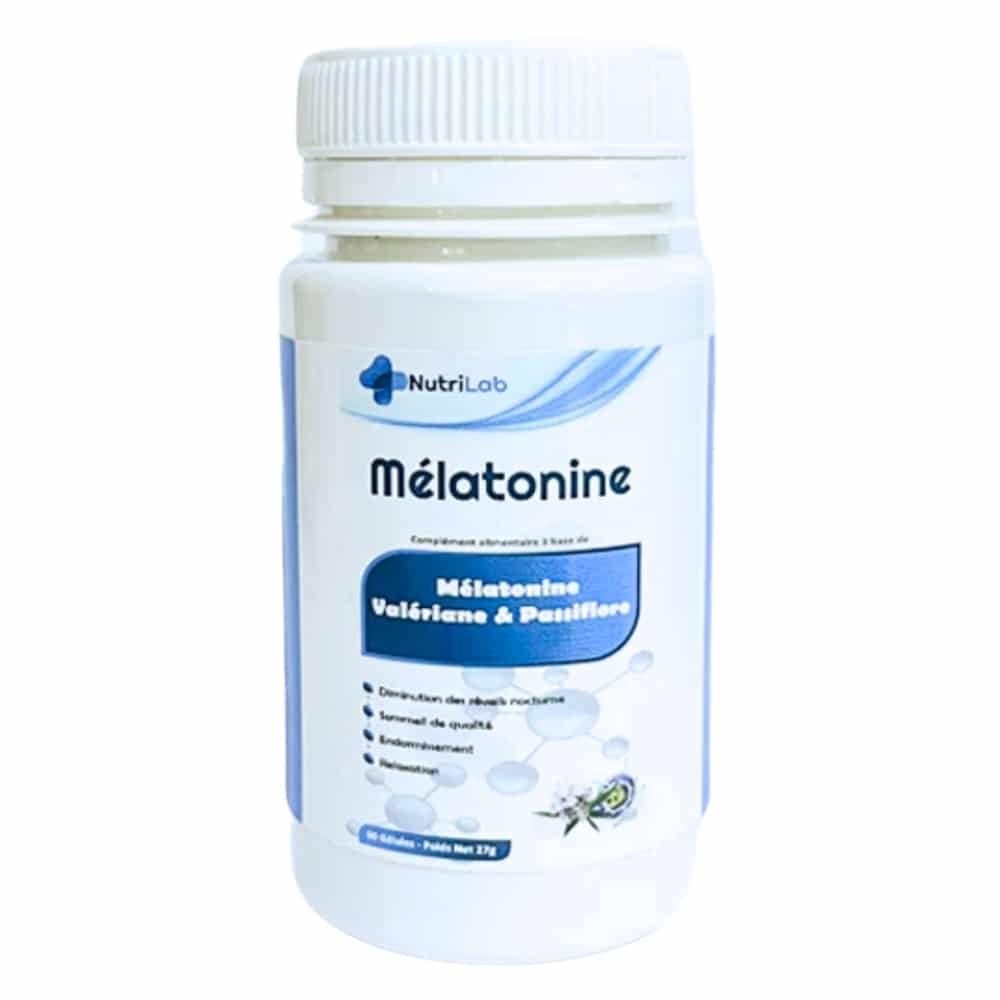 nutrilab – melatonine, valeriane et passiflore – 60 gelules
