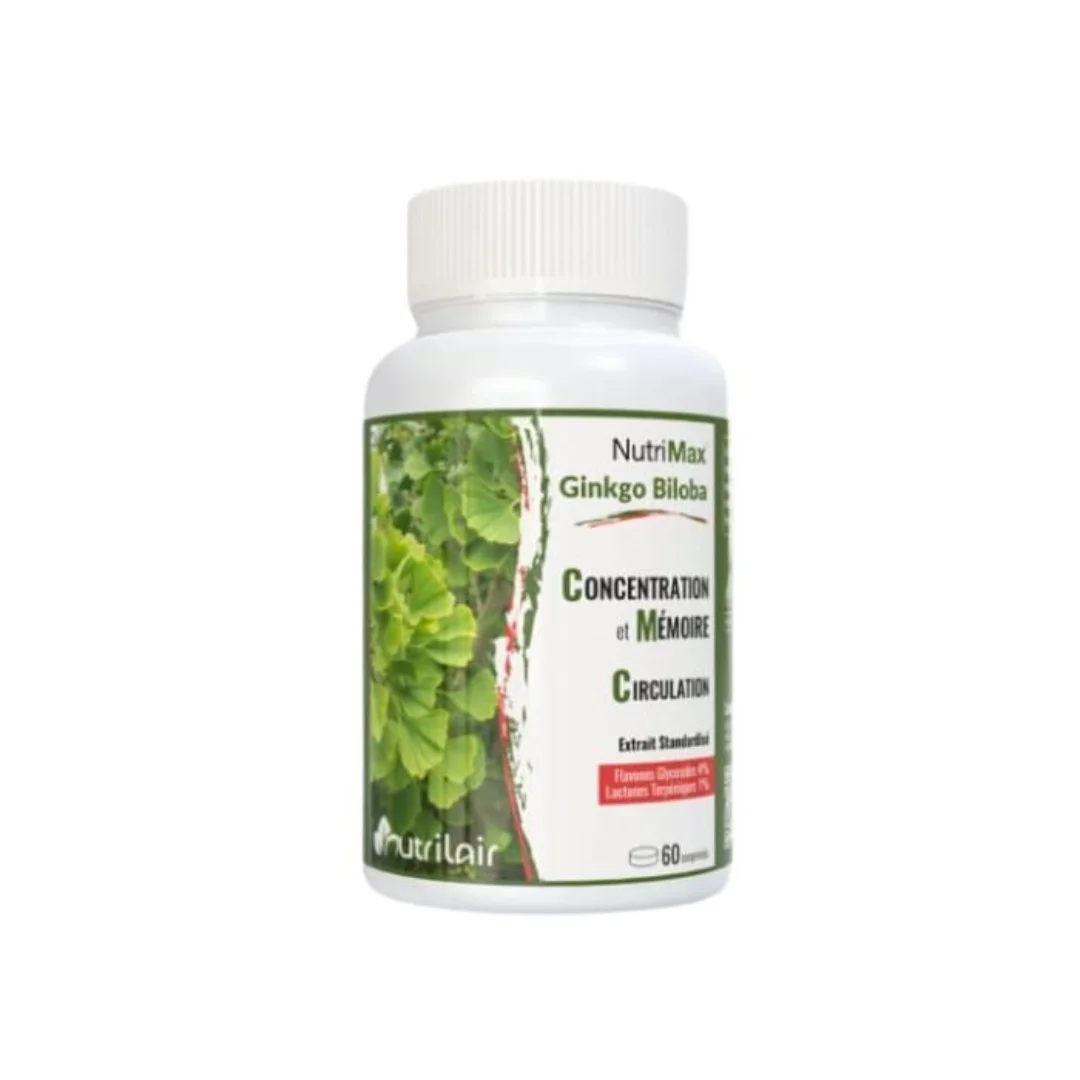 nutrilair – nutrimax ginkgo biloba – 60 comprimes