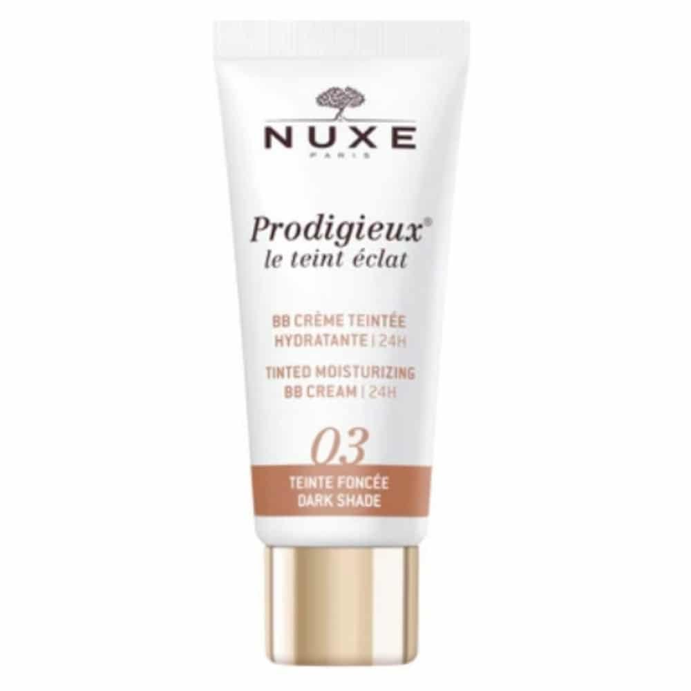 nuxe – prodigieux le teint eclat bb creme hydratante 24h teinte 03 foncee – 30ml