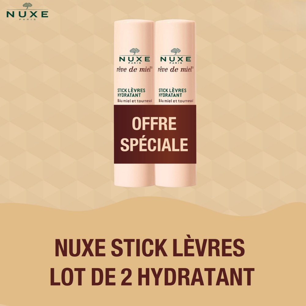 🎁 pack 🎁 – nuxe – reve de miel lot 2 stick levres 4g pack