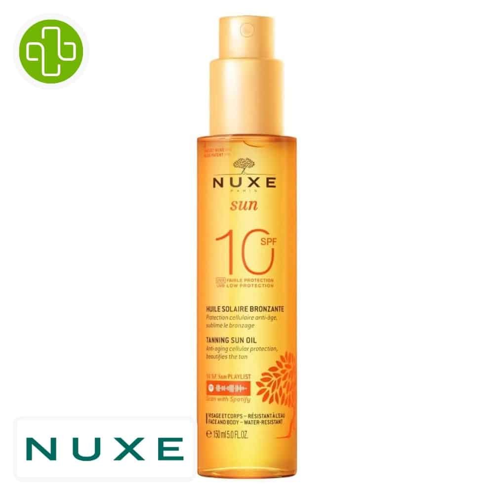 nuxe – sun huile solaire bronzante spf10 – 150ml