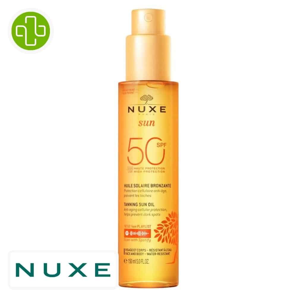nuxe – sun huile solaire bronzante spf50 – 150ml
