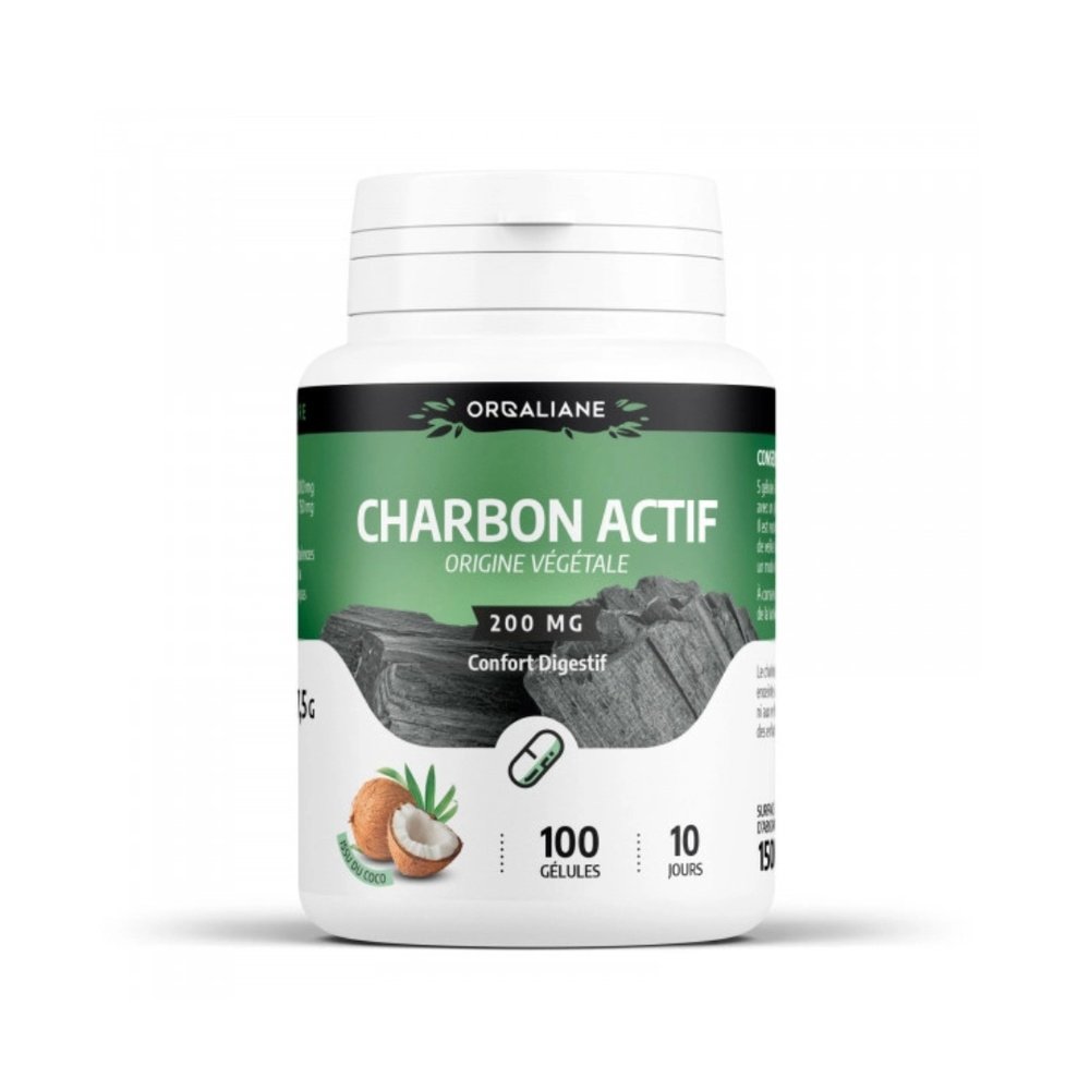 orgaliane – charbon vegetal actif – 200 gelules