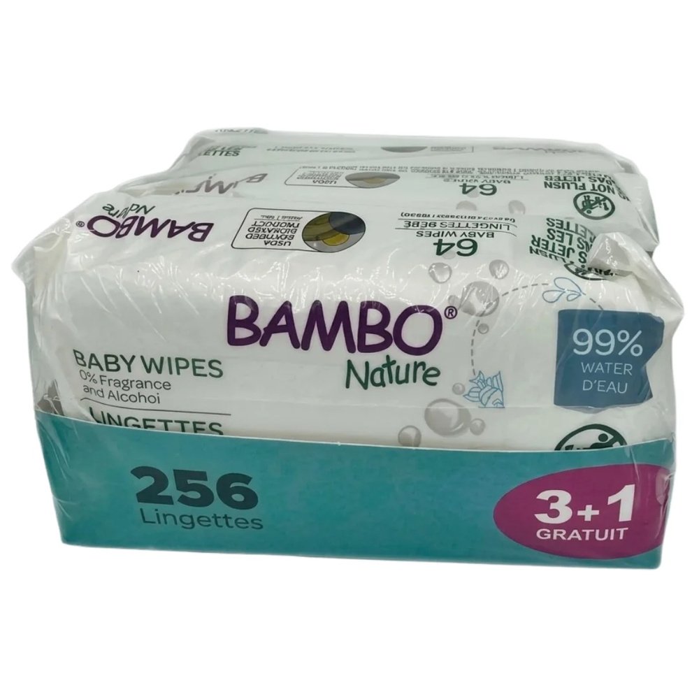 🎁 pack 🎁 – bambo nature – lingettes pack 64pcs 3+1 pack