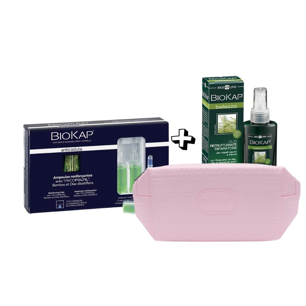 🎁 pack 🎁 – biokap – duo trousse ampoules 12*7ml+huile restruturante – 125ml