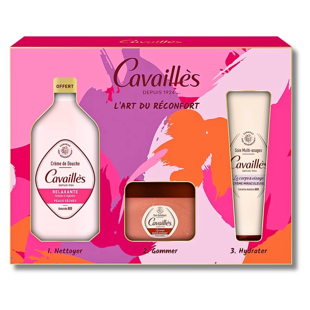 🎁 pack 🎁 – cavailles – coffret cr douche relaxant+baume gommant+cr miraculeuse