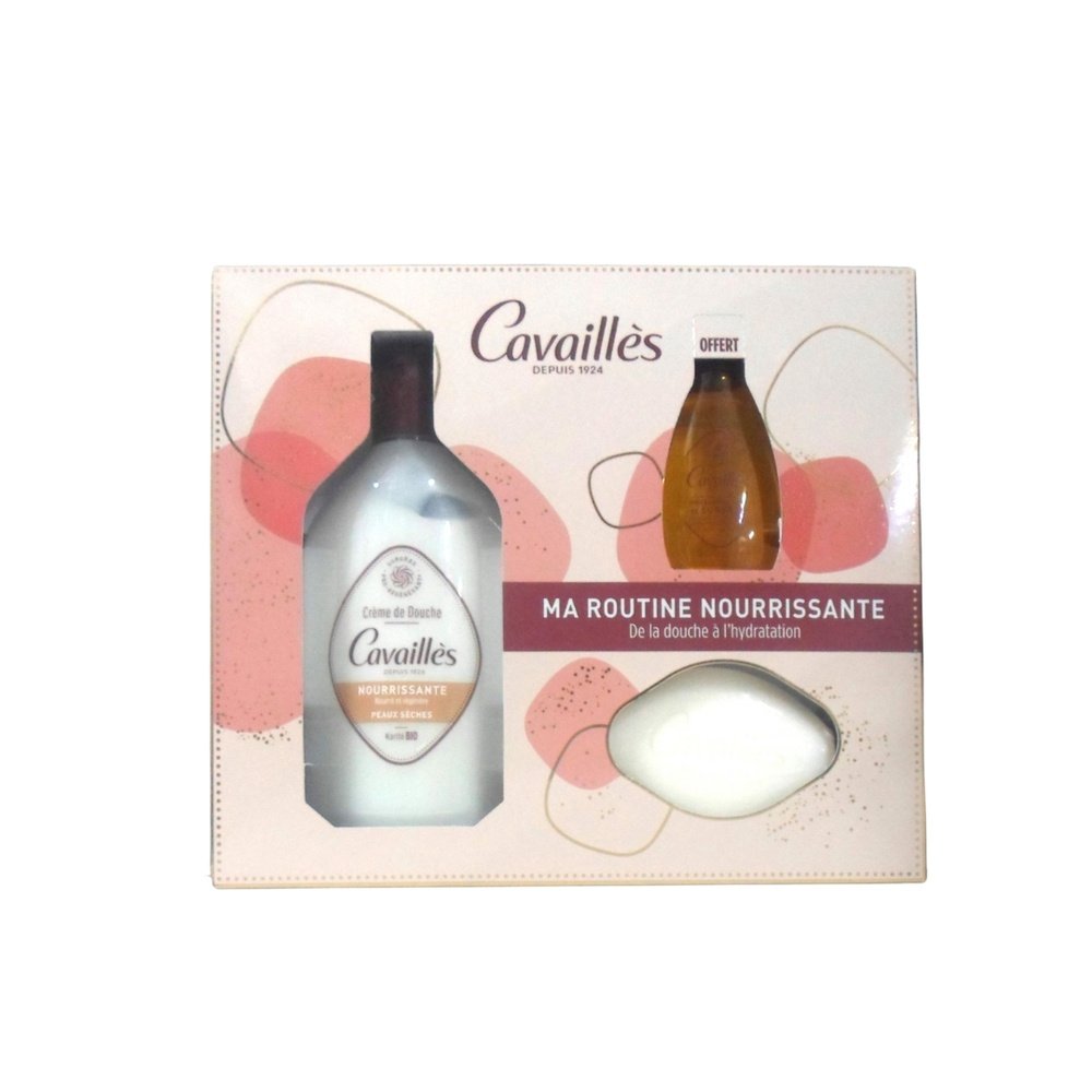 🎁 pack 🎁 – cavailles – coffret nourissante creme douche+savon nourissant+huile surgras