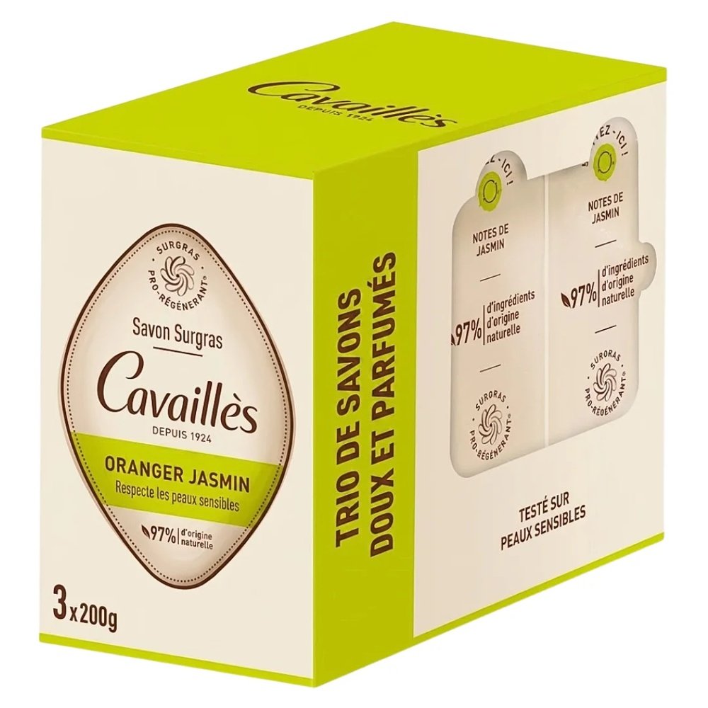 🎁 pack 🎁 – cavailles – trio savon surgras oranger jasmin 3x200ml pack