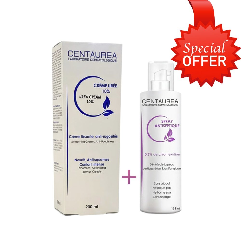 🎁 pack 🎁 – centaurea – duo creme uree 10% 200ml+spray antiseptique – 125ml