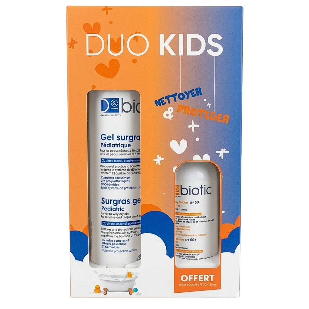 🎁 pack 🎁 – d biotic – gel surgras pediatrique 200ml+spray solaire spf50+ 100ml duo pack