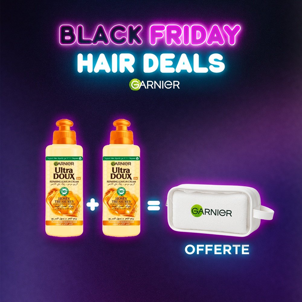 🎁 pack 🎁 – garnier – ultra doux serum hair honey 2*200ml+trousse pack