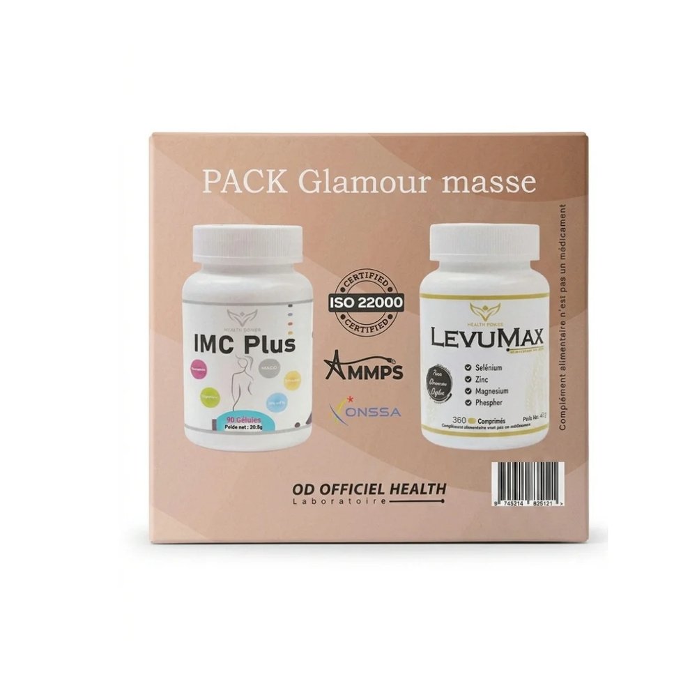 🎁 pack 🎁 – health power – power glamour masse pack » imc plus 90 gel+levumax 360 cps »