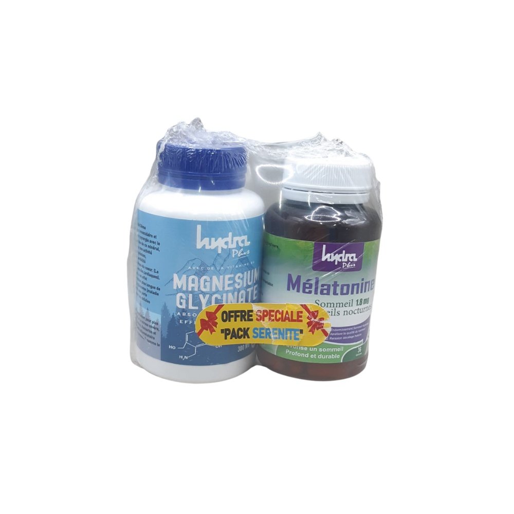 🎁 pack 🎁 – hydra plus – magnesium gly 60gelules+melatonine 36gelule pack serenite