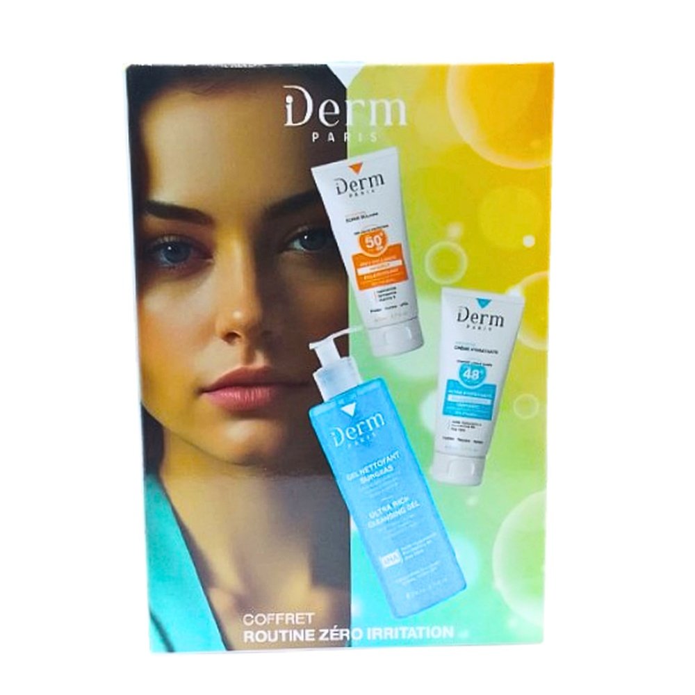 🎁 pack 🎁 – iderm – coffret routine zero irritation gel surgras+cr hydratant+ecran