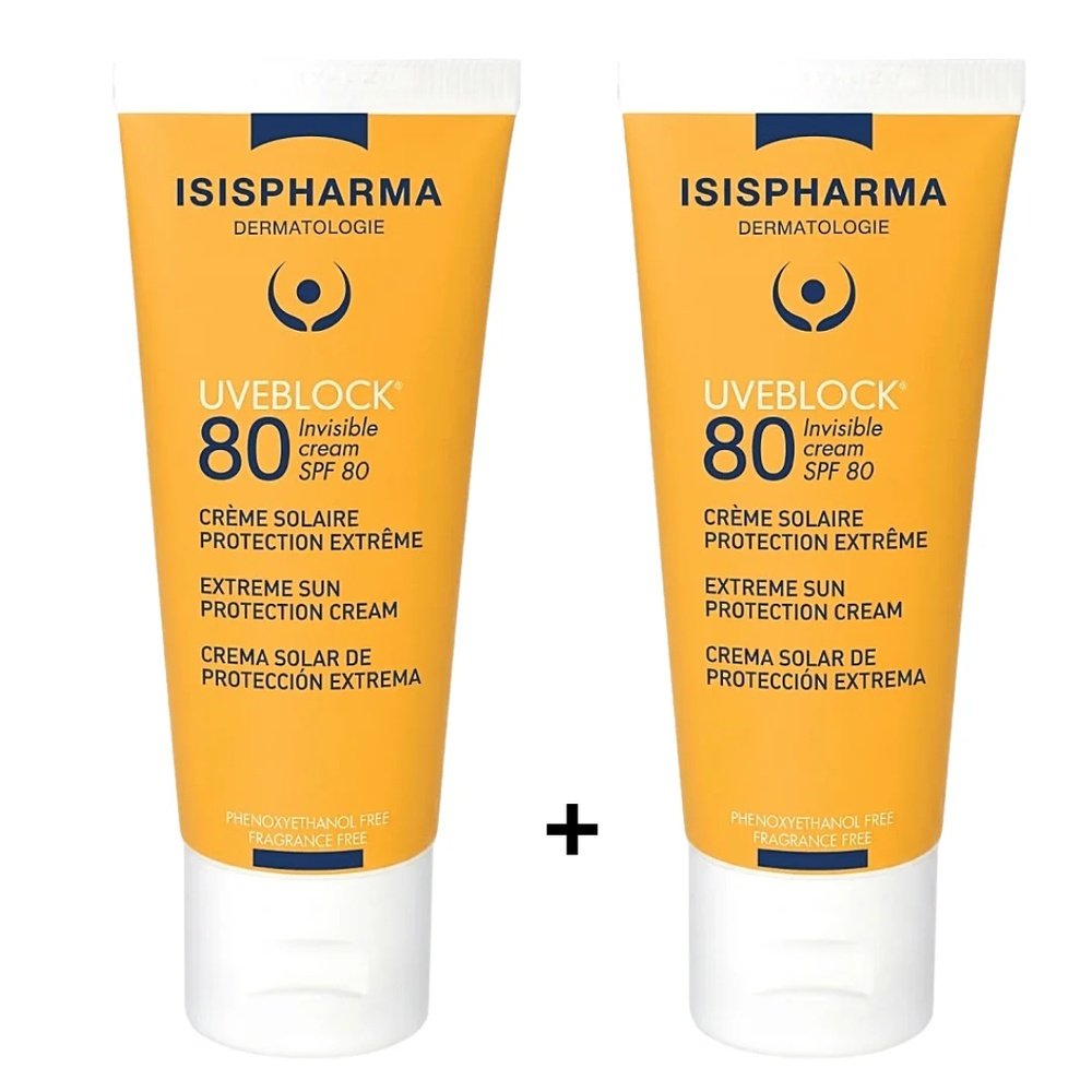 🎁 pack 🎁 – isispharma – uveblock 80 teinte spf80 2 x 40ml pack