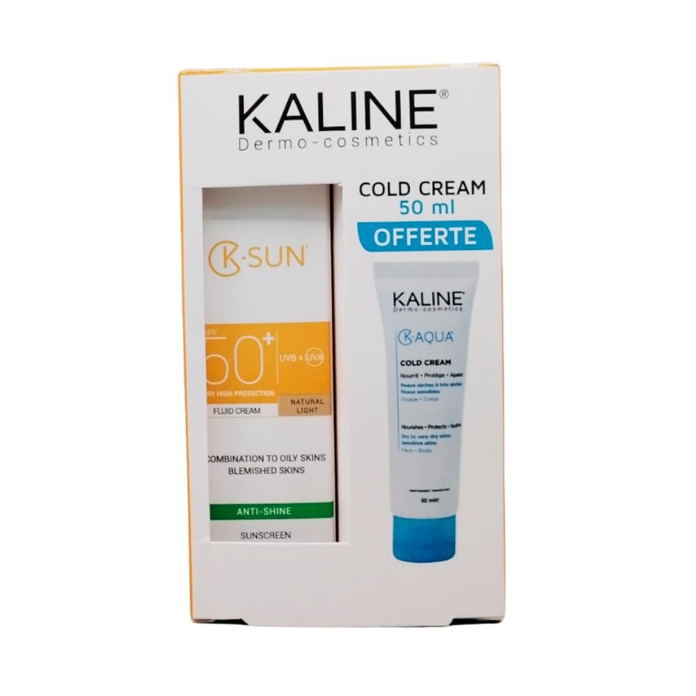 🎁 pack 🎁 – kaline – k.sun ecran fluide teinte clair pmg 50ml+k.aqua cold creme pack