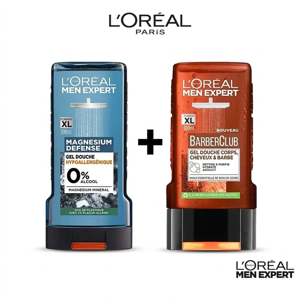 🎁 pack 🎁 – l’oreal paris – douche men expert magnesium+barber club gel douche pack