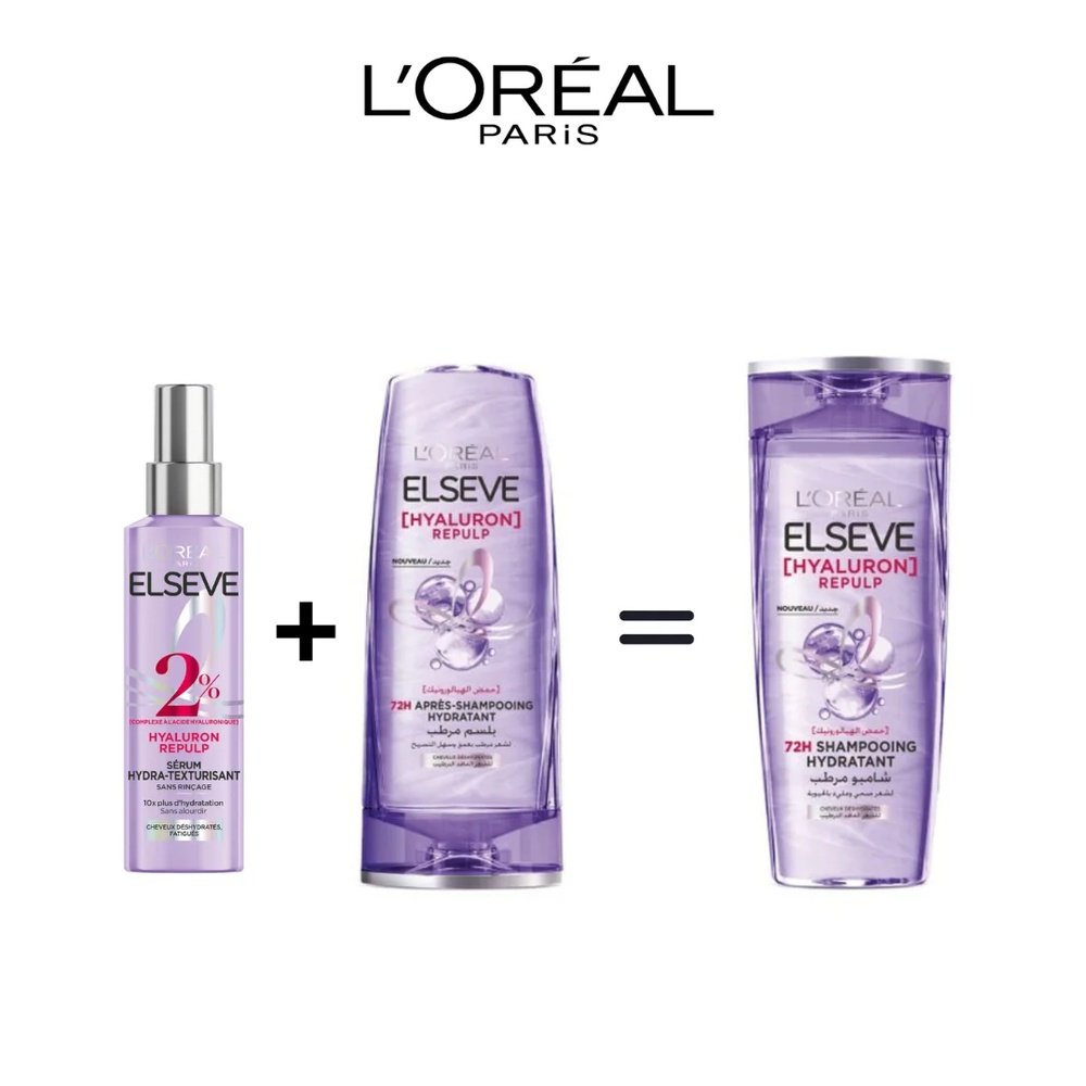 🎁 pack 🎁 – l’oreal paris – elseve hyaluron repulp serum + shampoing+ apres shampoing pack