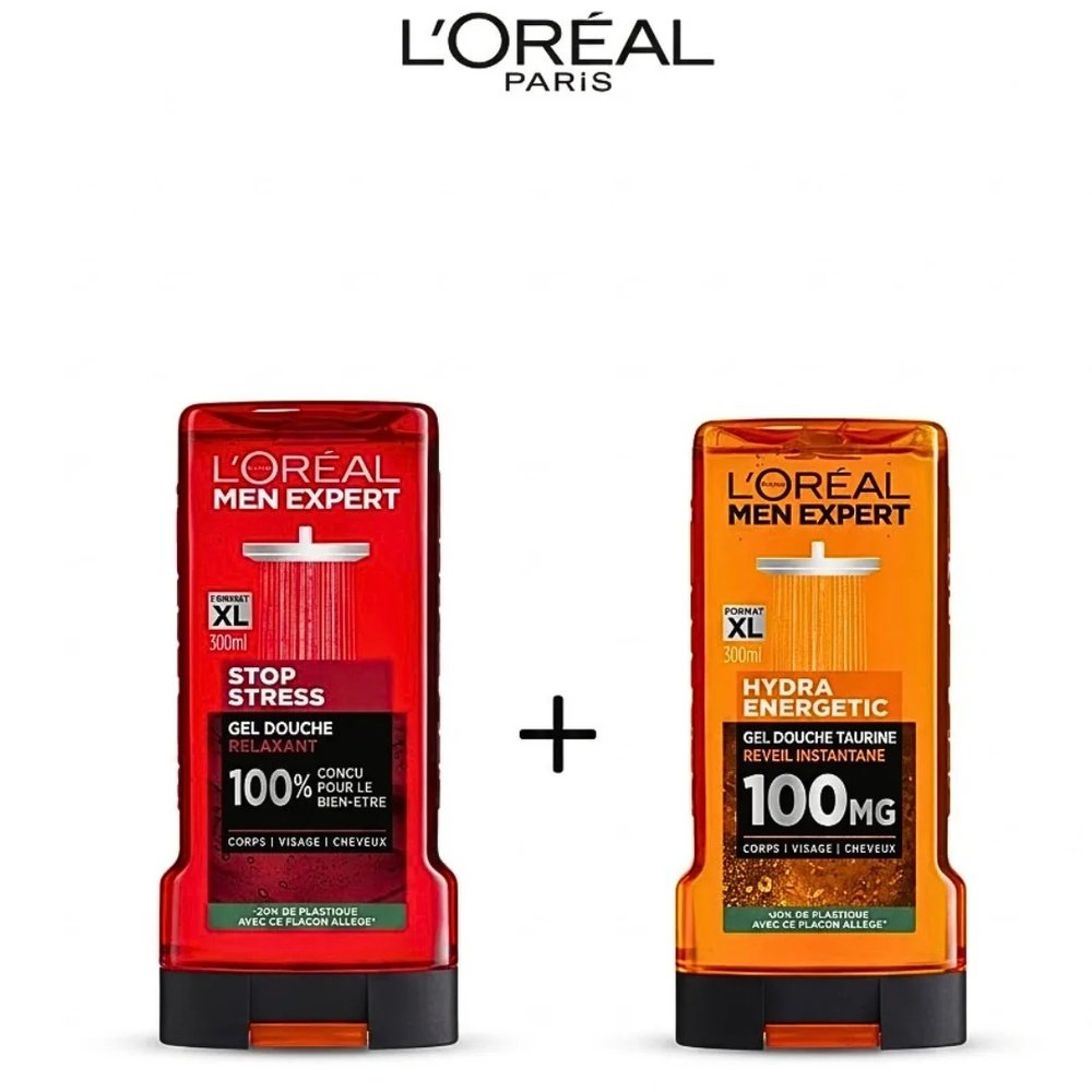 🎁 pack 🎁 – l’oreal paris – gel douche expert hydra energetic+gel douche stop stress pack