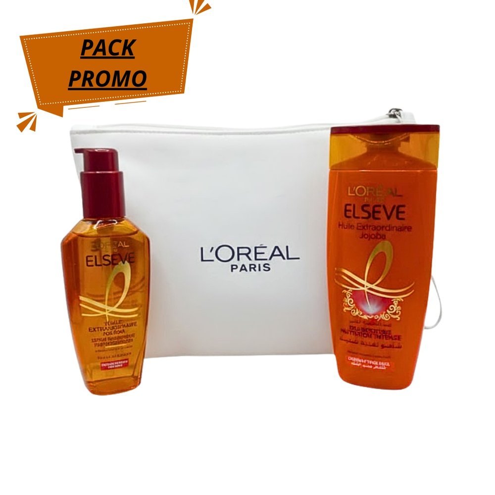 🎁 pack 🎁 – l’oreal paris – offre serum ex oil midnight+shampo 200ml tt+trousse blanche