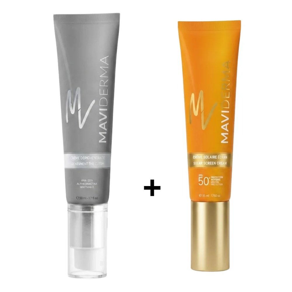 🎁 pack 🎁 – maviderma – creme depigmentante 50ml+ecran teinte 50ml pack