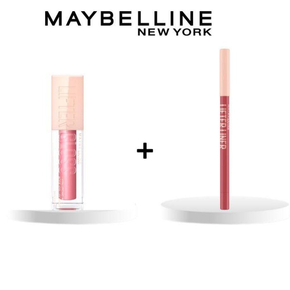 🎁 pack 🎁 – maybelline – lifter gloss 005 petal 5.4ml+lifter liner 009 peaking pack